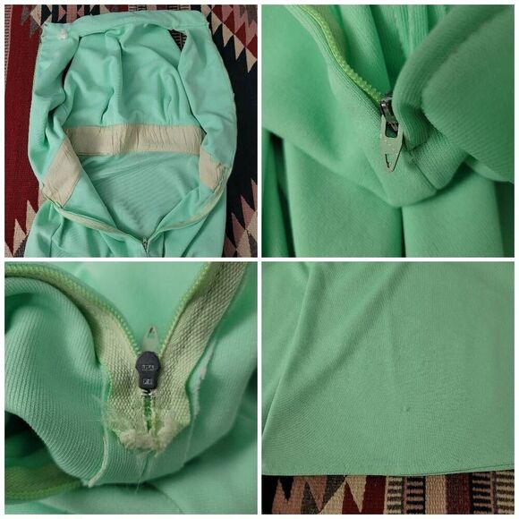 Vtg 1970s Pastel Mint Green Halter Maxi Gown Dress Sz Small Nylon Zipper Wedding - Picture 8 of 8